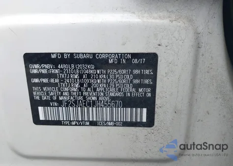 2018 Subaru Forester 2.5I Premium z USA, uszkodzony, nr VIN JF2SJAEC1JH455670